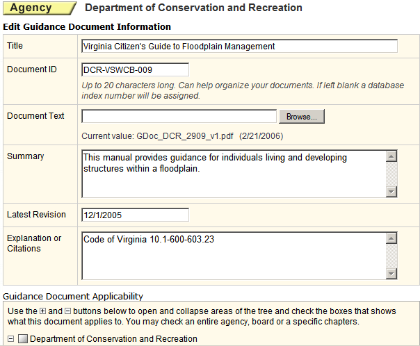 guidance document info